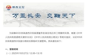 出行提示 | G5京昆高速西汉段部分路段将实施临时交通管制缩略图 出行提示 | G5京昆高速西汉段部分路段将实施临时交通管制缩略图